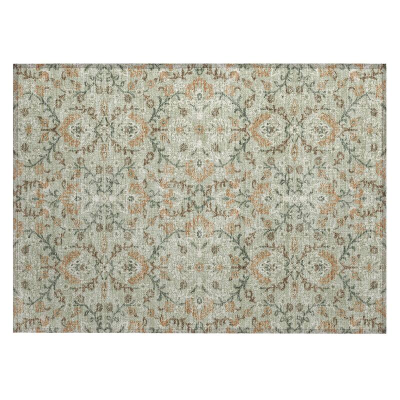 Machine Washable Indoor/ Outdoor Traditional Hartman Chantille Rug