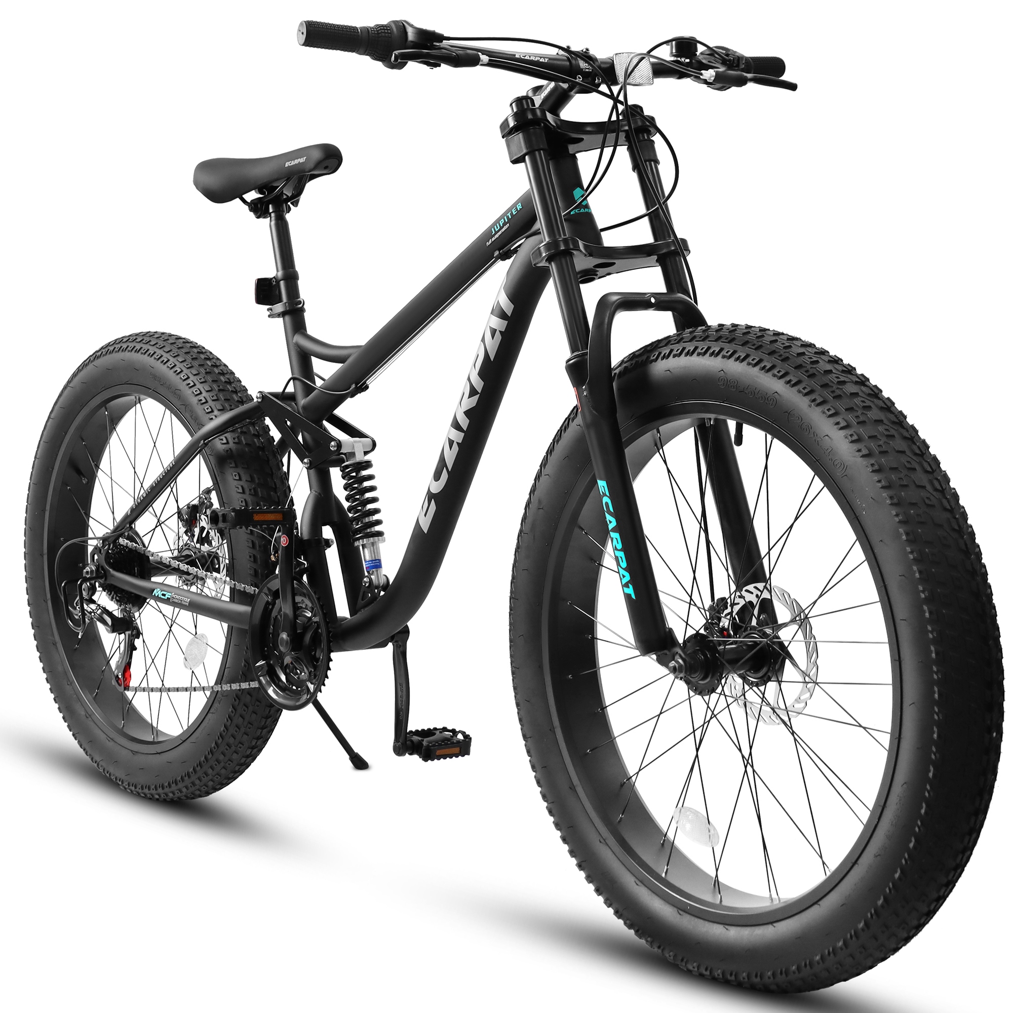 26 inch Mountain Bike Full Suspension 21 Speeds Drivetrain with Disc Brake MTB Bicycle 26 4 Fat tire Bike for Men Bed Bath Beyond 41002939