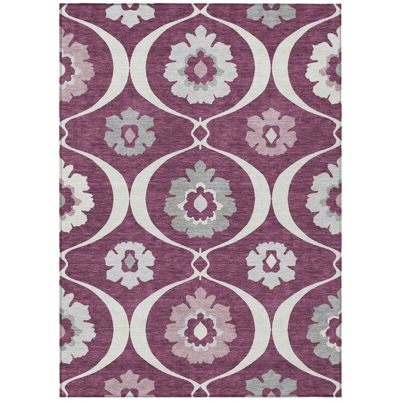 HomeRoots Medallion Transitional Rectangle Outdoor Rug