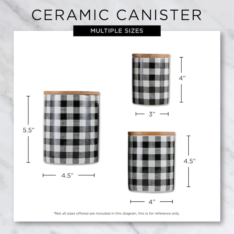 DII Buffalo Check Ceramic Canister (Set of 3)