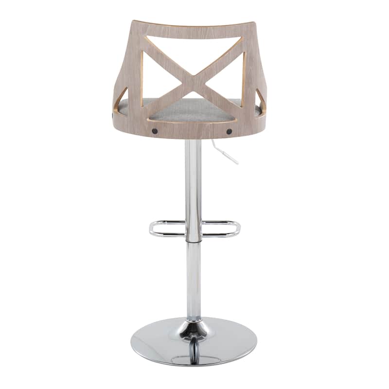 The Gray Barn Charlotte Adjustable Bar Stool with Rounded Rectangular Footrest (Set of 2)