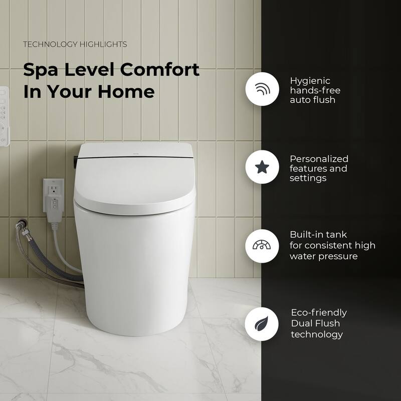 Ove Ella Dual-Flush Smart Bidet Toilet with Built-in Tank