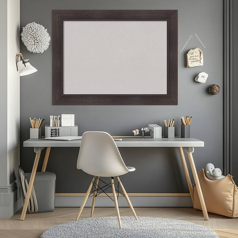 Sloped Espresso Framed Cork Board - Bulletin Board, Organization Board, Pin Board