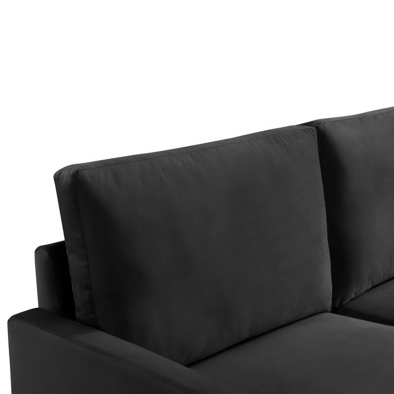 57 Inch Wide Upholstered Loveseat with Square Arms - N/A