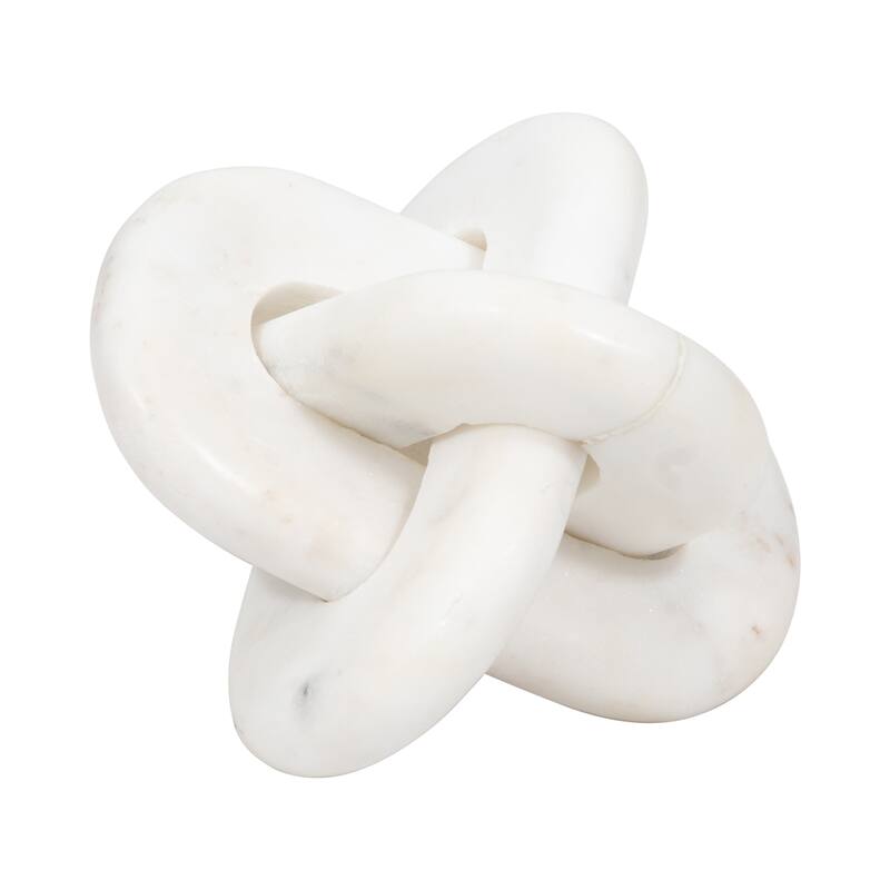 Sagebrook Home Neutral Modern Marble Oval 6" Knot Decor - 6" x 6" x 6"