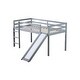 preview thumbnail 41 of 41, Twin Size Low Loft Bed with Slide, Ladder, Safety Guardrails, and Underbed Play and Storage Space for Boys Girls