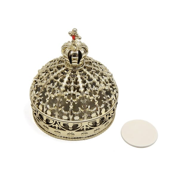 Gold Tone Crown Shaped Truck Car Perfume Block Fragrance Diffuser Air