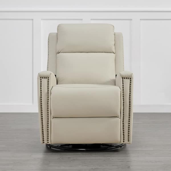 dimension image slide 2 of 4, Jerome Swivel Glider Recliner Nursery Chair Manual Push Back Recliner