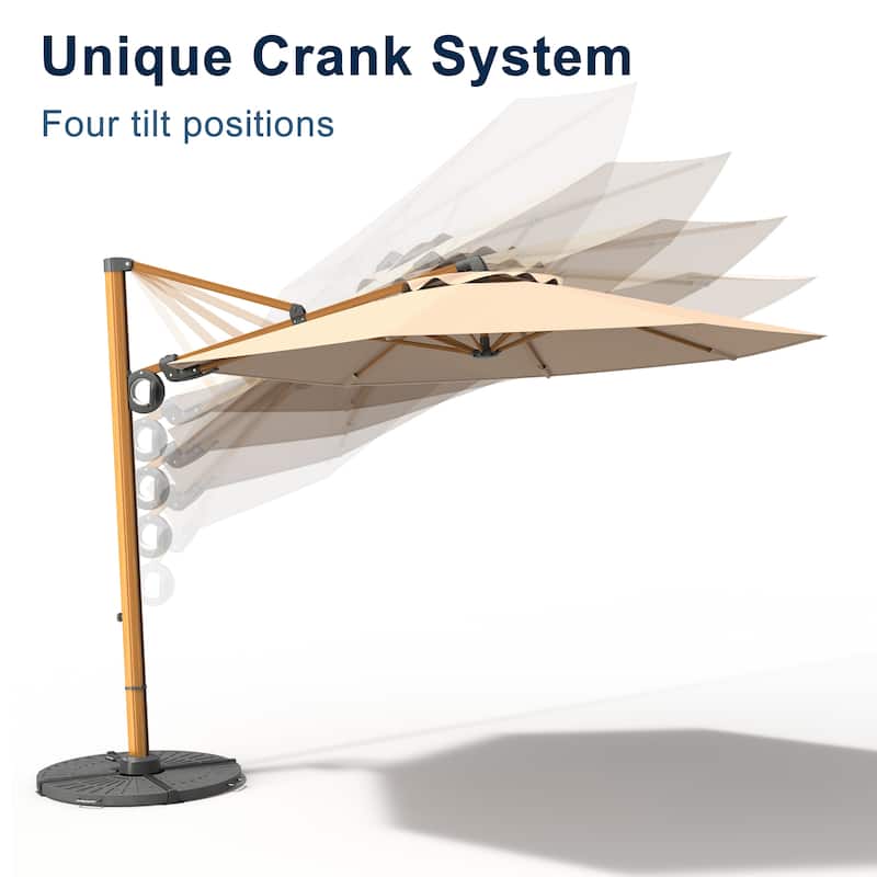 11 Feet Patio Outdoor Round Double Top Cantilever