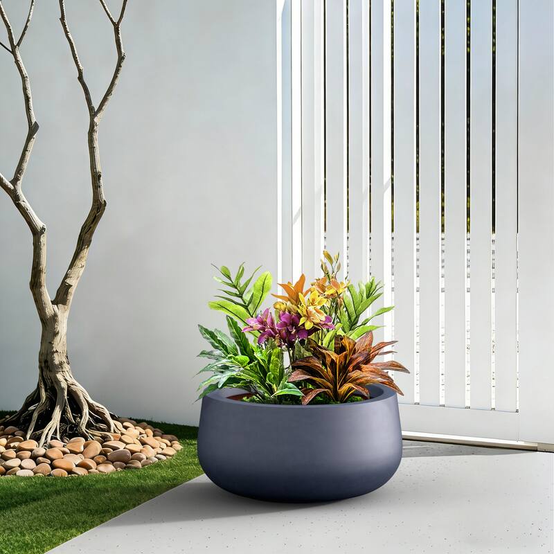 Concrete Round Planter / Pot Indoor & Outdoro Planter Bowl