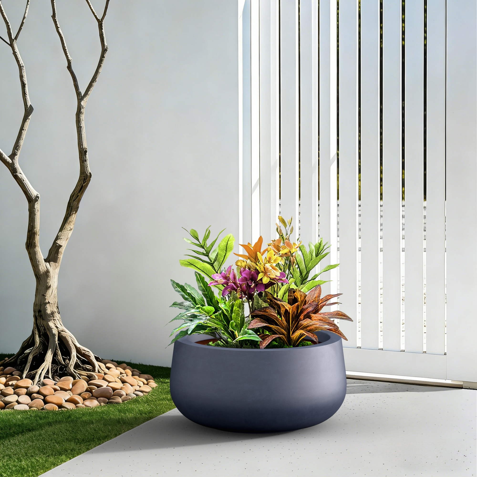 Concrete-Round-Planter---Pot-