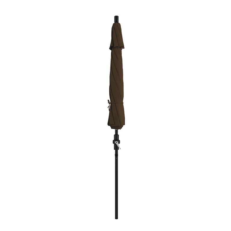 California Umbrella 9' Rd. Aluminum Patio Umbrella, Deluxe Crank Lift with Collar Tilt, Black Frame Finish, Pacifica Fabric