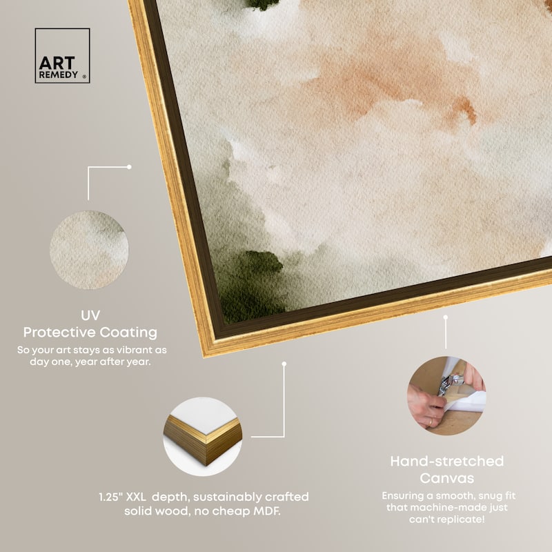Art Remedy Cotton Balls And Cinnamon Framed Watercolor Boho Abstracts