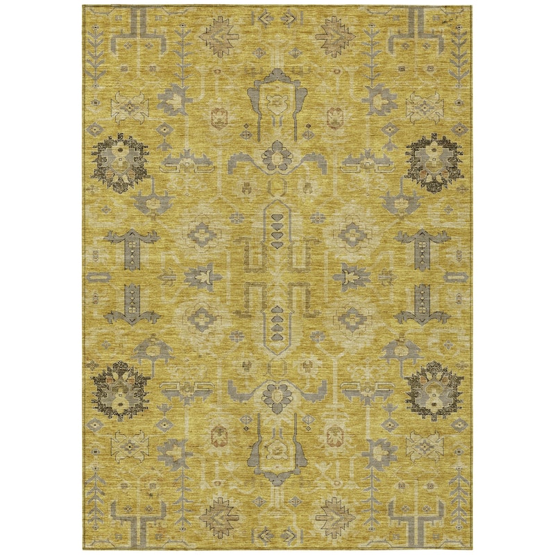 HomeRoots Oriental Traditional Rectangle Outdoor Rug