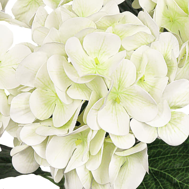 Set of 2 Natural Touch Cream WhiteArtificial Hydrangea Flower Stem Bush Bouquet 18in - 18" L x 11" W x 11" DP