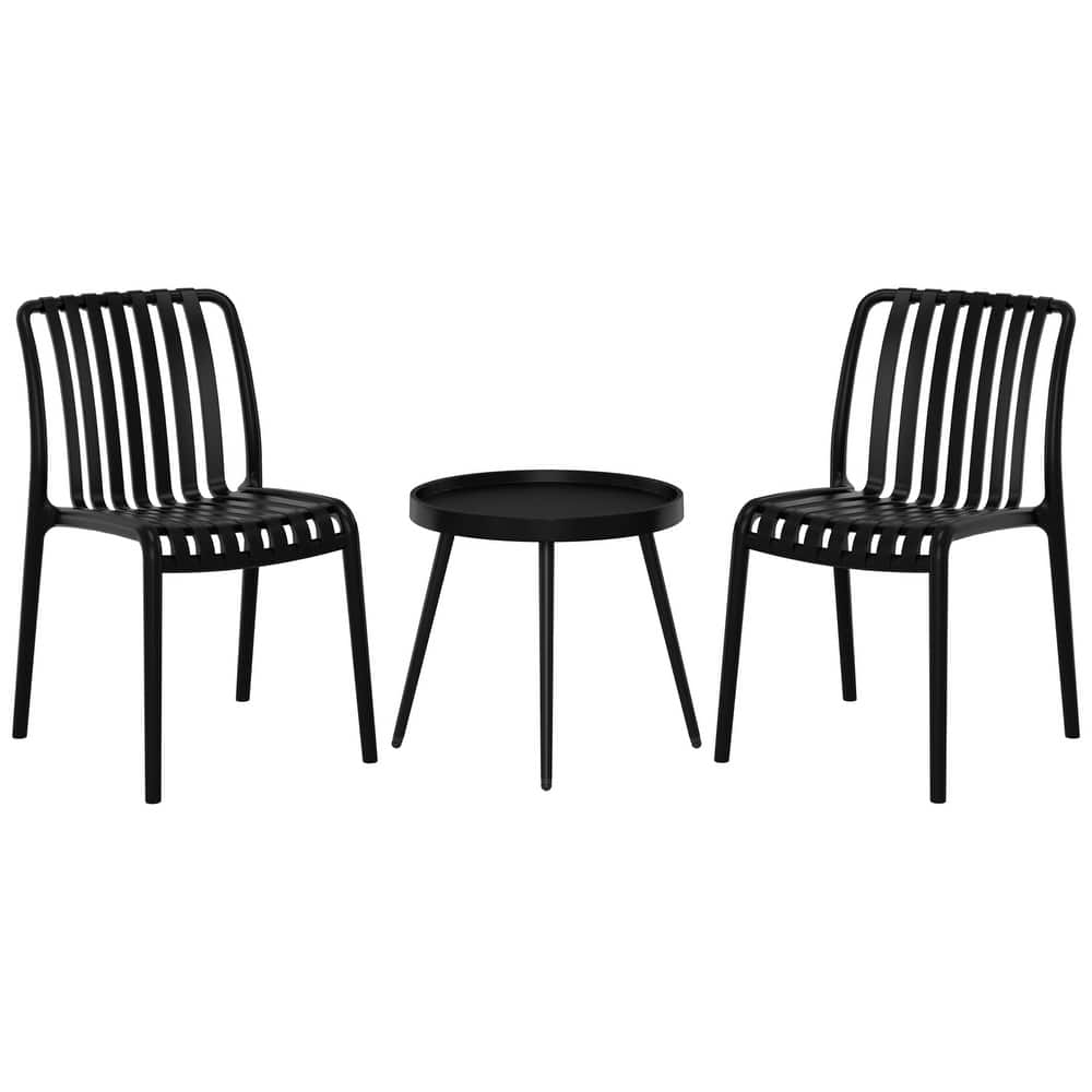 Frond and Form 3-Piece Outdoor Patio Chair With Side Table
