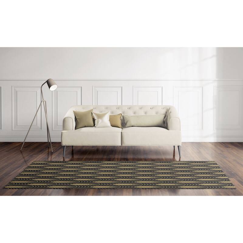 ARCHES BLACK & GOLD Area Rug by Kavka Designs - Overstock - 31138463