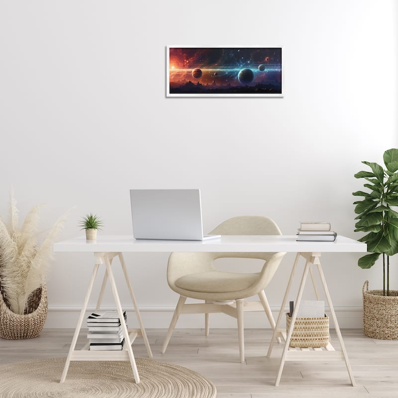 Stupell Surreal Planets over Crags Framed Giclee Art Design By Wumples