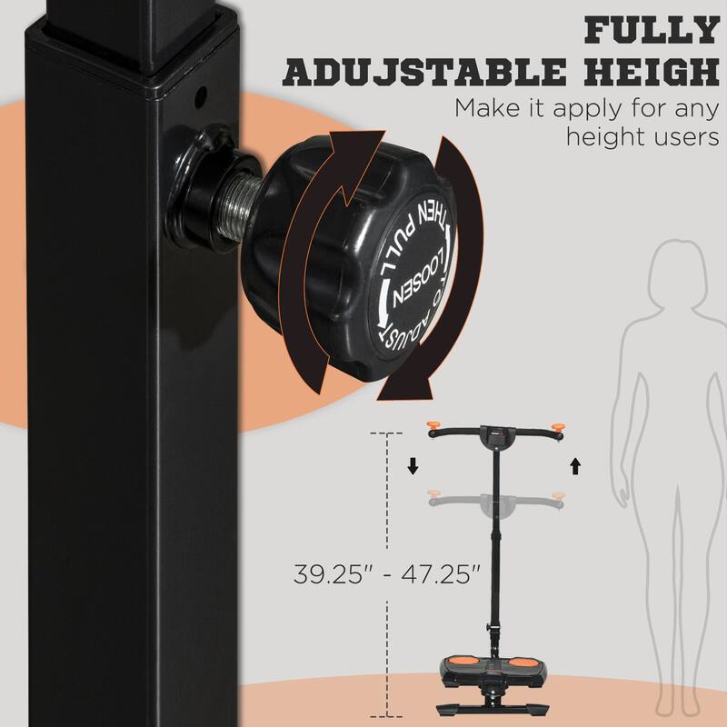 Soozier Foldable Ab Twister, Height Adjustable Twist Board with LCD Monitor, Body Shaper Machine for Abs, Waist, Core, Legs