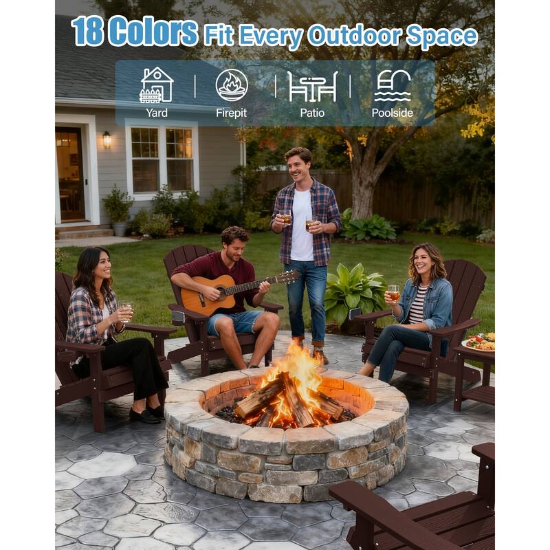 WINSOON All Weather HIPS Outdoor Plastic Adirondack Chairs