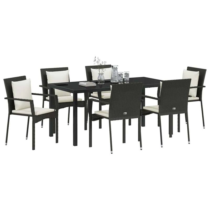 vidaXL Garden Dining Set with Cushion Poly Rattan