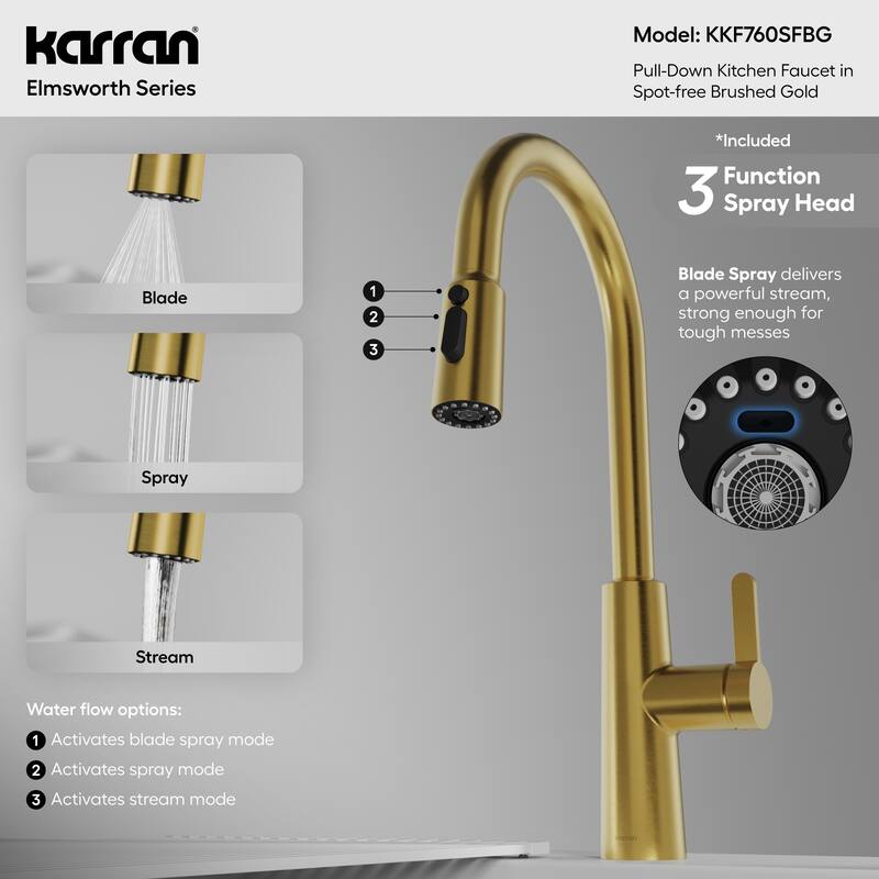 Karran Elmsworth Pull-Down Sprayer Kitchen Faucet