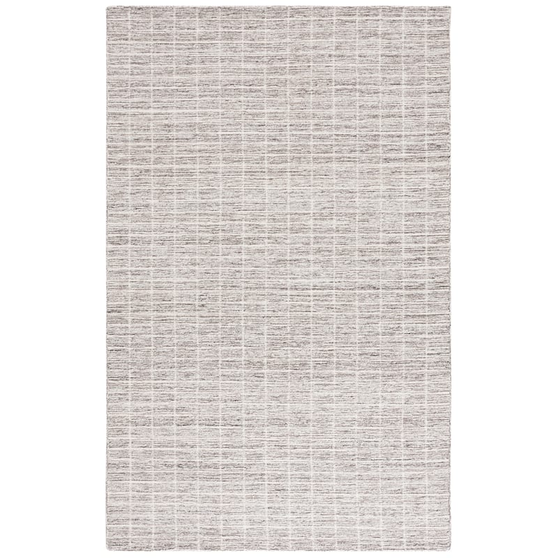 SAFAVIEH Handmade Ebony Peigi Contemporary Wool Rug - 6' Square - Natural/Grey - Square