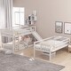 preview thumbnail 3 of 7, White Twin-over-Twin-over-Twin Triple Bunk Bed with Built-in Ladder and Slide, Guardrails