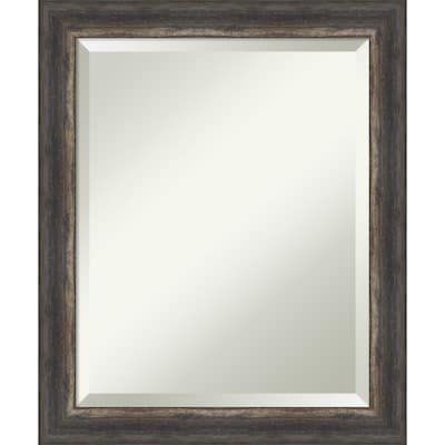 Beveled Wall Mirror - Bark Rustic Char Narrow Frame - Bark Rustic Char Narrow