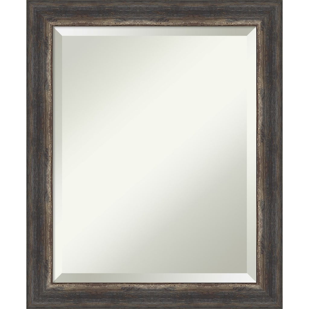 Beveled Wall Mirror - Bark Rustic Char Narrow Frame - Bark Rustic Char Narrow