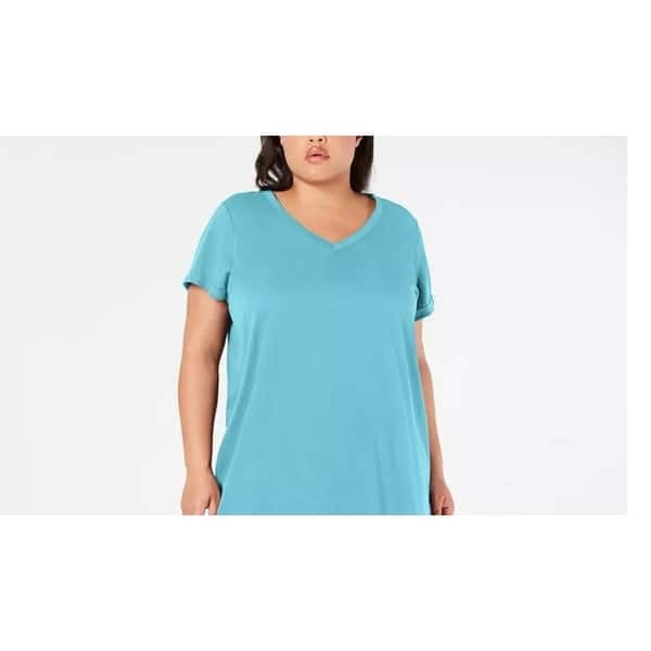 Calvin Klein Women's Performance Plus Size Cotton T-Shirt Dress Blue Size  1X - Bed Bath & Beyond - 40565095