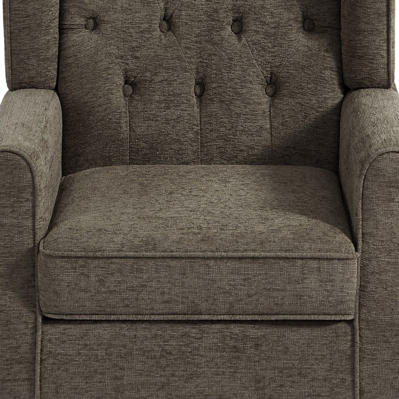 Button-Tufted Accent Chair Wingback Armchair - 38"H