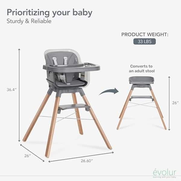 dimension image slide 0 of 2, Evolur 360° Bloom Highchair