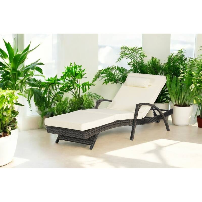 Outdoor Wicker Reclining Lounge Chairs Set of 2 with Cushions – Adjustable, Lawn Chairs for Patio, Poolside, and Garden
