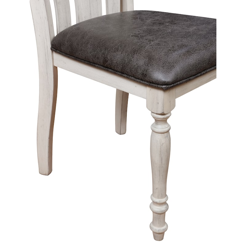Roundhill Furniture Arch Weathered Oak Dining Set: Round Table, Four Chairs