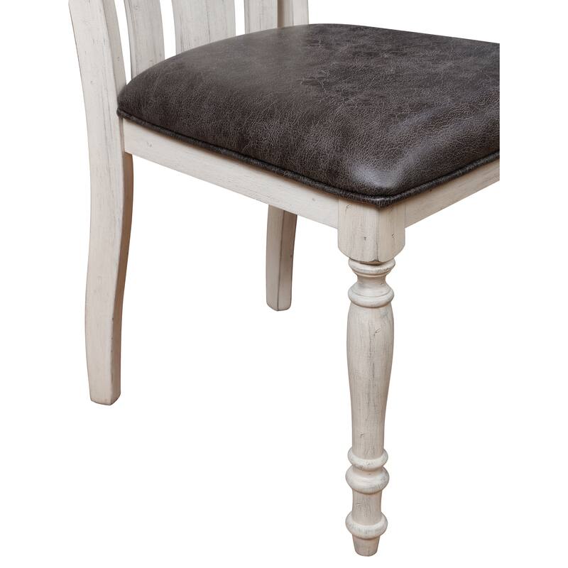 Roundhill Furniture Arch Weathered Oak Dining Set: Table with Extension Leaf, Six Chairs