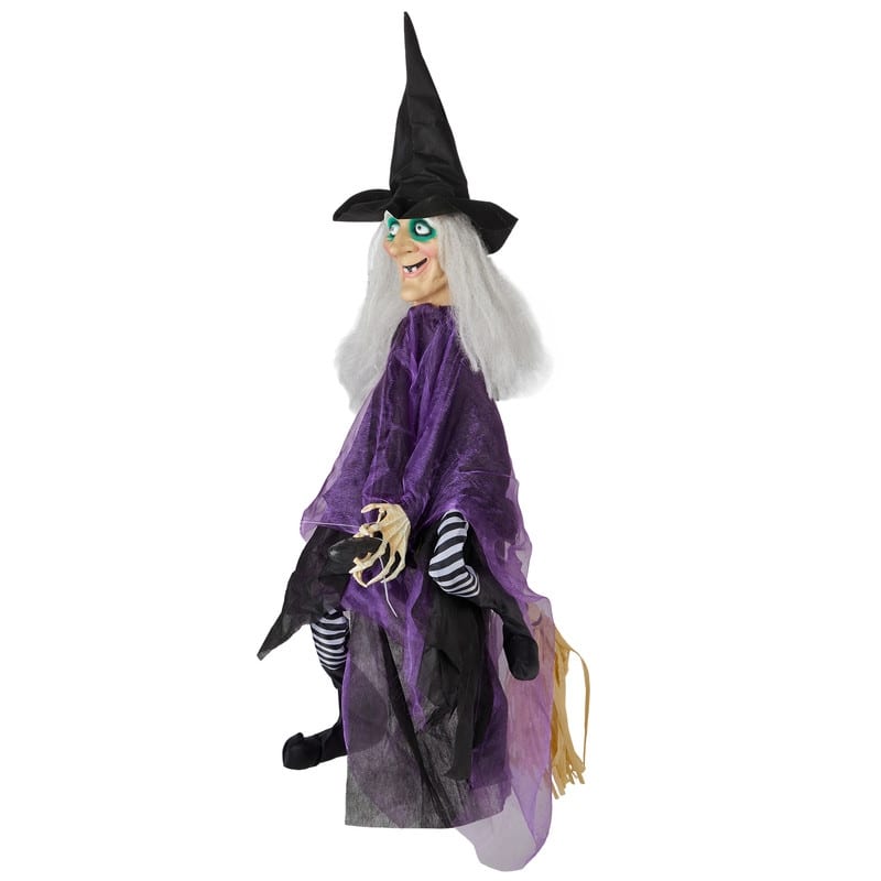 3ft Animatronics Hanging Witch Talking Outdoor Halloween Decorations