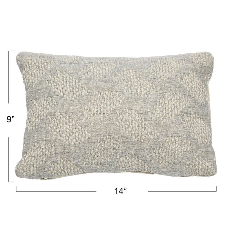 Woven Cotton Jacquard Lumbar Pillow