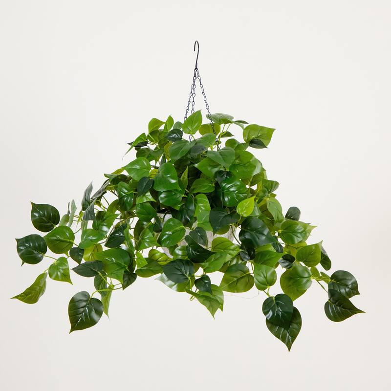Pre-Lit Philodendron Artificial Plant - 24" - Warm White LED Lights