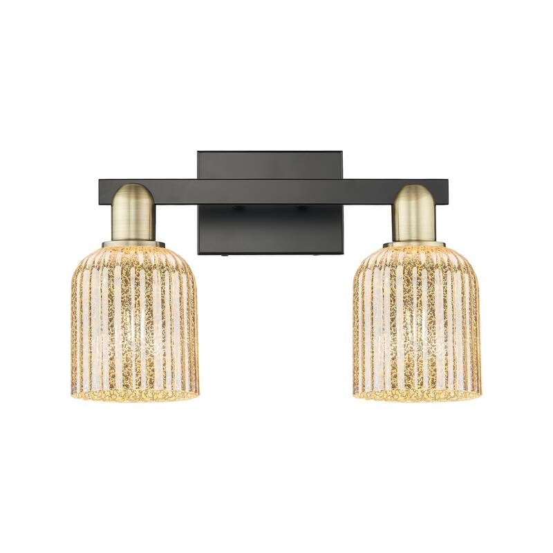 Innovations Lighting 716-2W-11-16 Bridal Veil Vanity Bridal Veil 2 - Black Antique Brass / Mercury