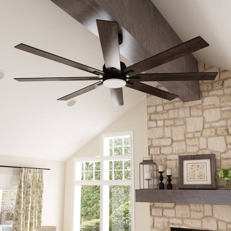 72-Inch Ceiling Fan with Dual-Tone Blades and 3-Color LED Light