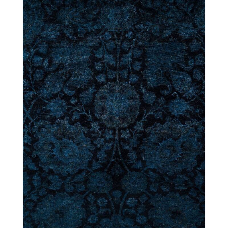 Fine Vibrance, One-of-a-Kind Hand-Knotted Runner Rug - Black, 2' 7" x 10' 0" - 2' 7" x 10' 0"