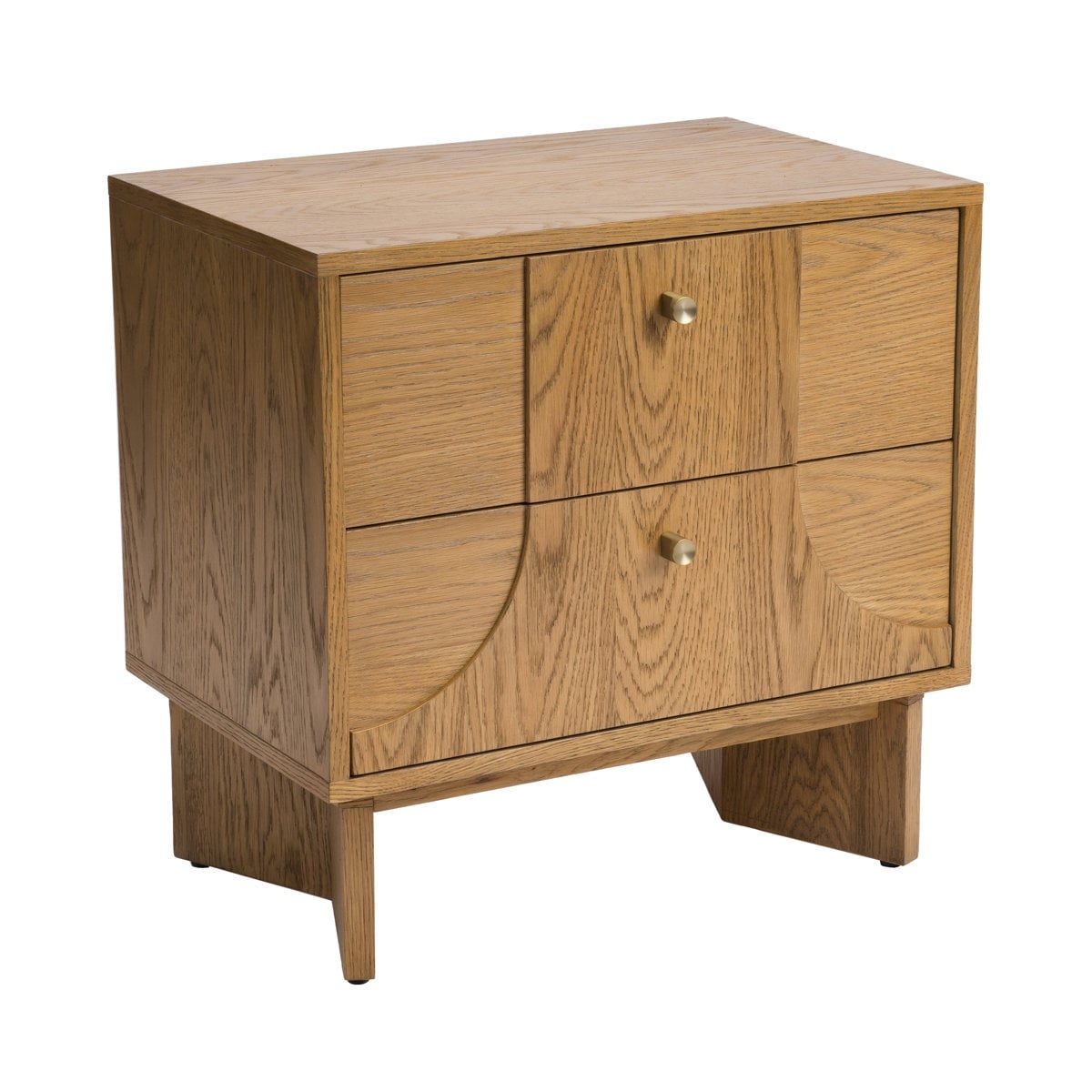 Studio London Zahra Japandi Nightstand Oak Bedside Table with