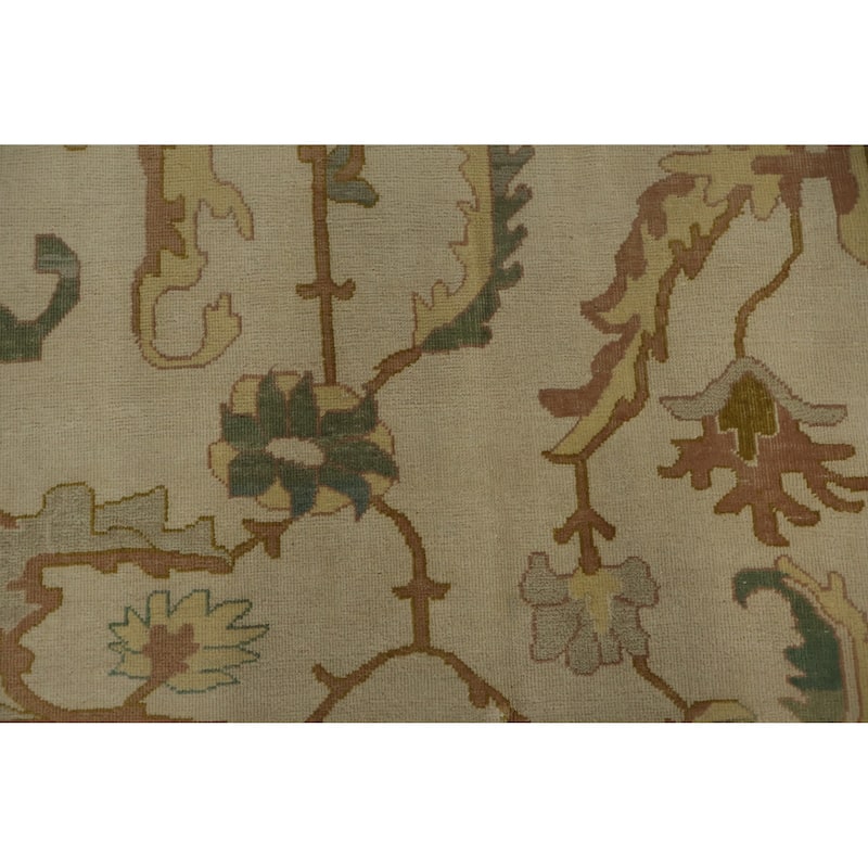Hand Knotted Oriental 100% Wool Carpet Traditional All-Over Beige & Ivories Ziegler Area Rug - 12' 1'' X 12' 0''