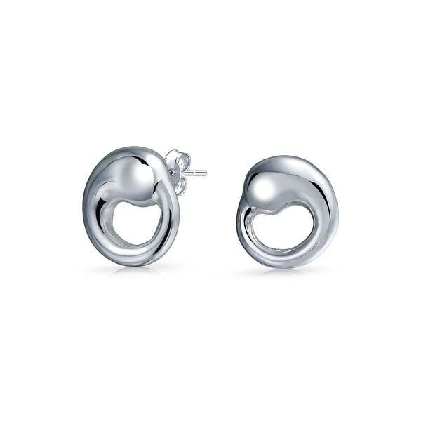 925 Sterling Silver Polished Initial Letter B Dangle Post Earrings