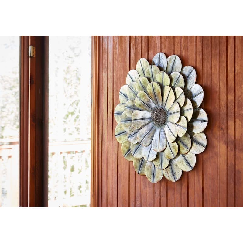 Southern Patio 23 in. H Flower Outdoor Metal Wall Decor