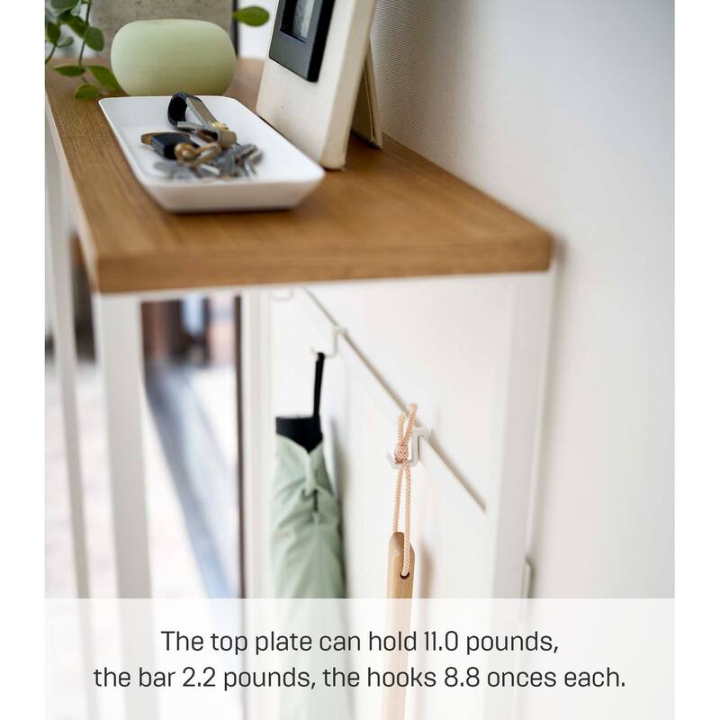 Yamazaki Home Narrow Entryway Console Table, Steel, Holds 11 lbs L 7.