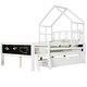 preview thumbnail 10 of 11, Solid Wood Full Size House Bed with Ladder and Storage Drawers and 2 Blackboard,Kids and Baby
