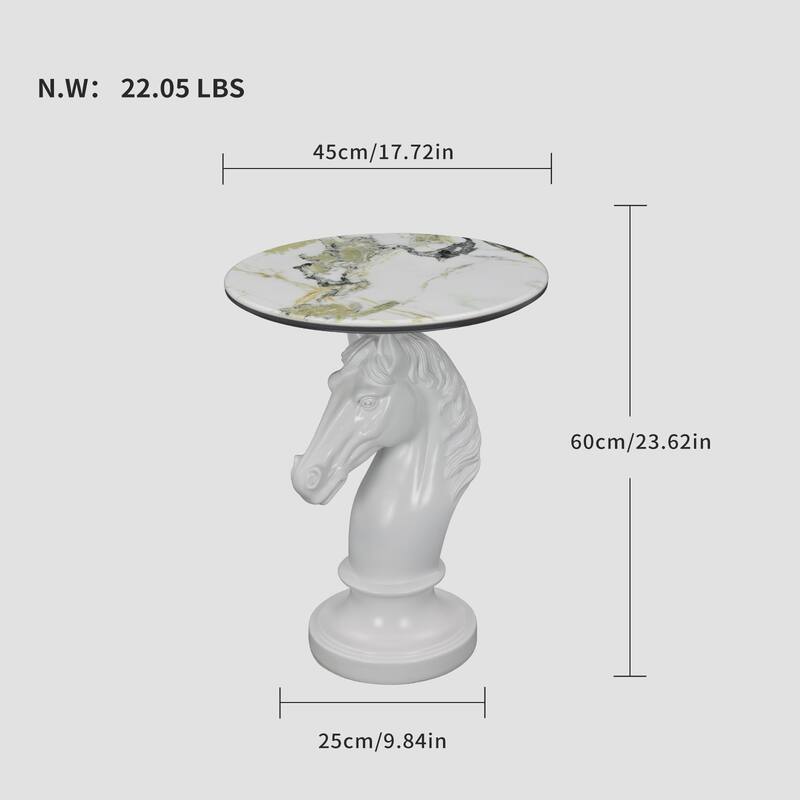 Horse Head Accent Table Animal Statue End Tables Livingroom