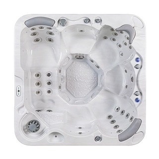 Buenospa Jersey 6 - Person 46 - Jet Hot Tub, Ice White, Gray with Ozone and LED Lights - Sterling Silver